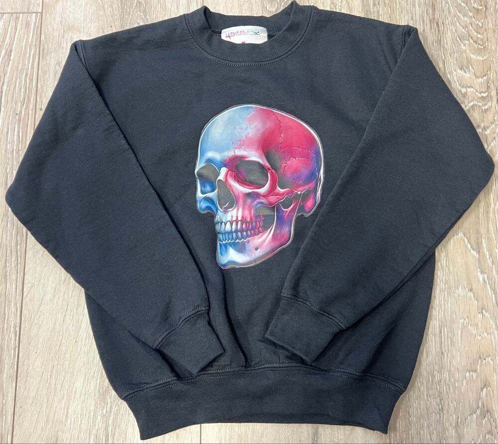 LadySpineDoc Dr Betsy Grunch Super Skull Sweatshirt Youth Small Black Graphic